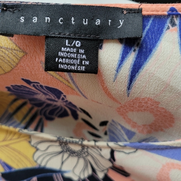 Sanctuary Balloon Sleeve Floral Top, VGUC, Size L - Picture 5 of 7